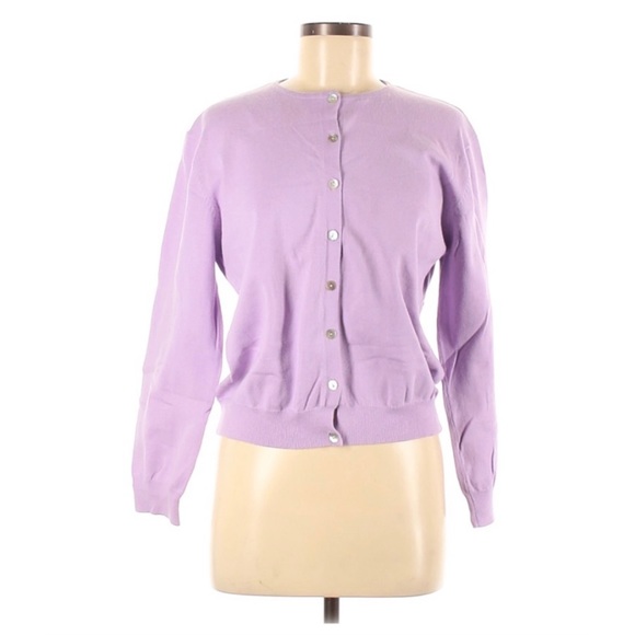 CAROLYN TAYLOR Cardigan Lilac Pastel Purple M - Picture 1 of 3